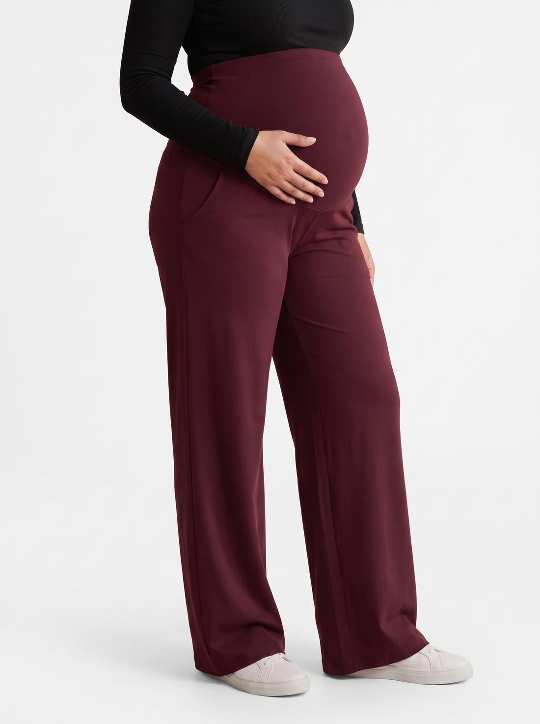 Wide-leg pants in Burgundy