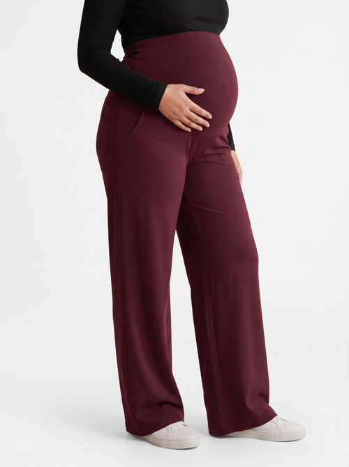 Wide-leg pants in Burgundy