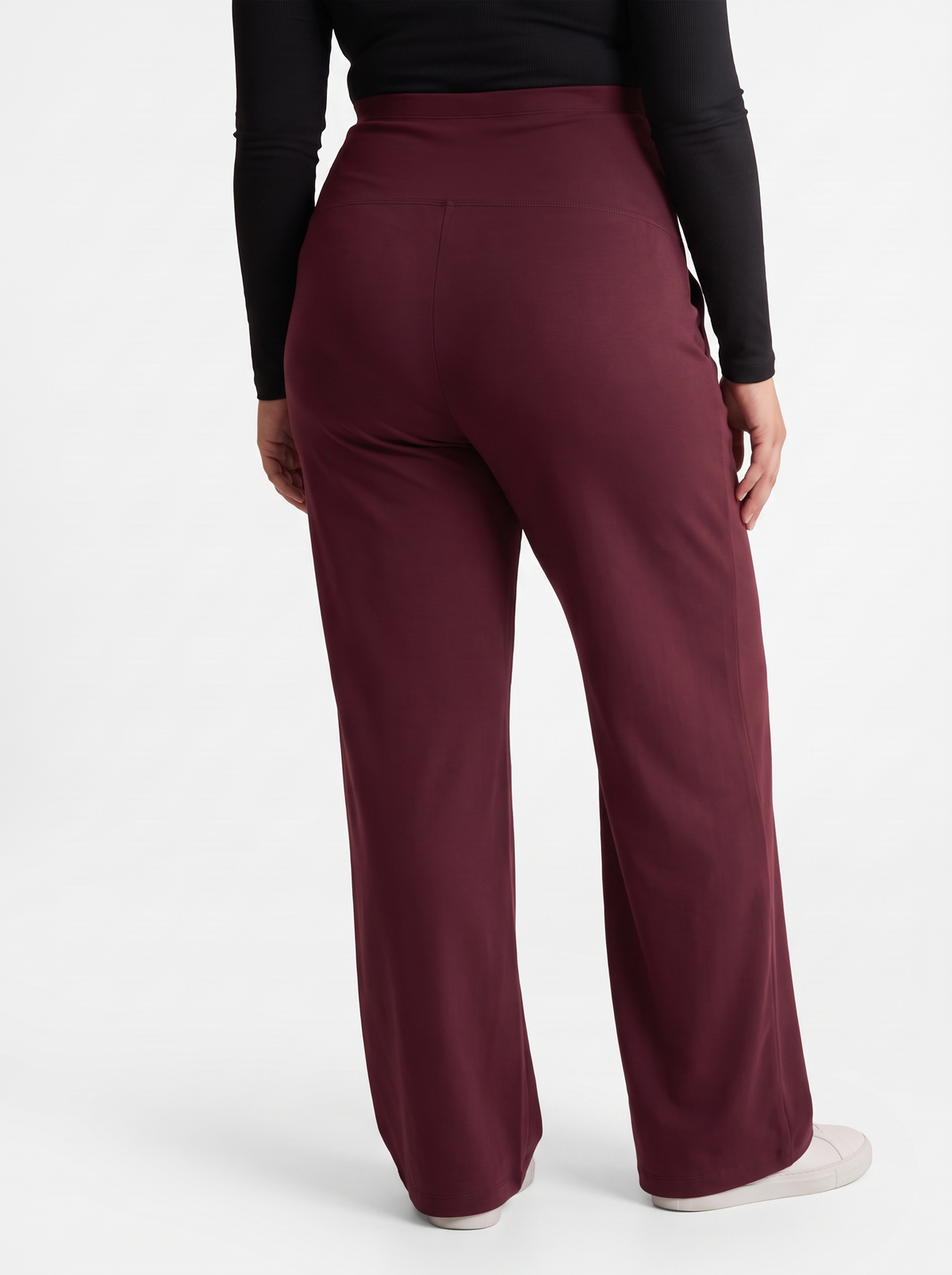 Wide-leg maternity pants, worn