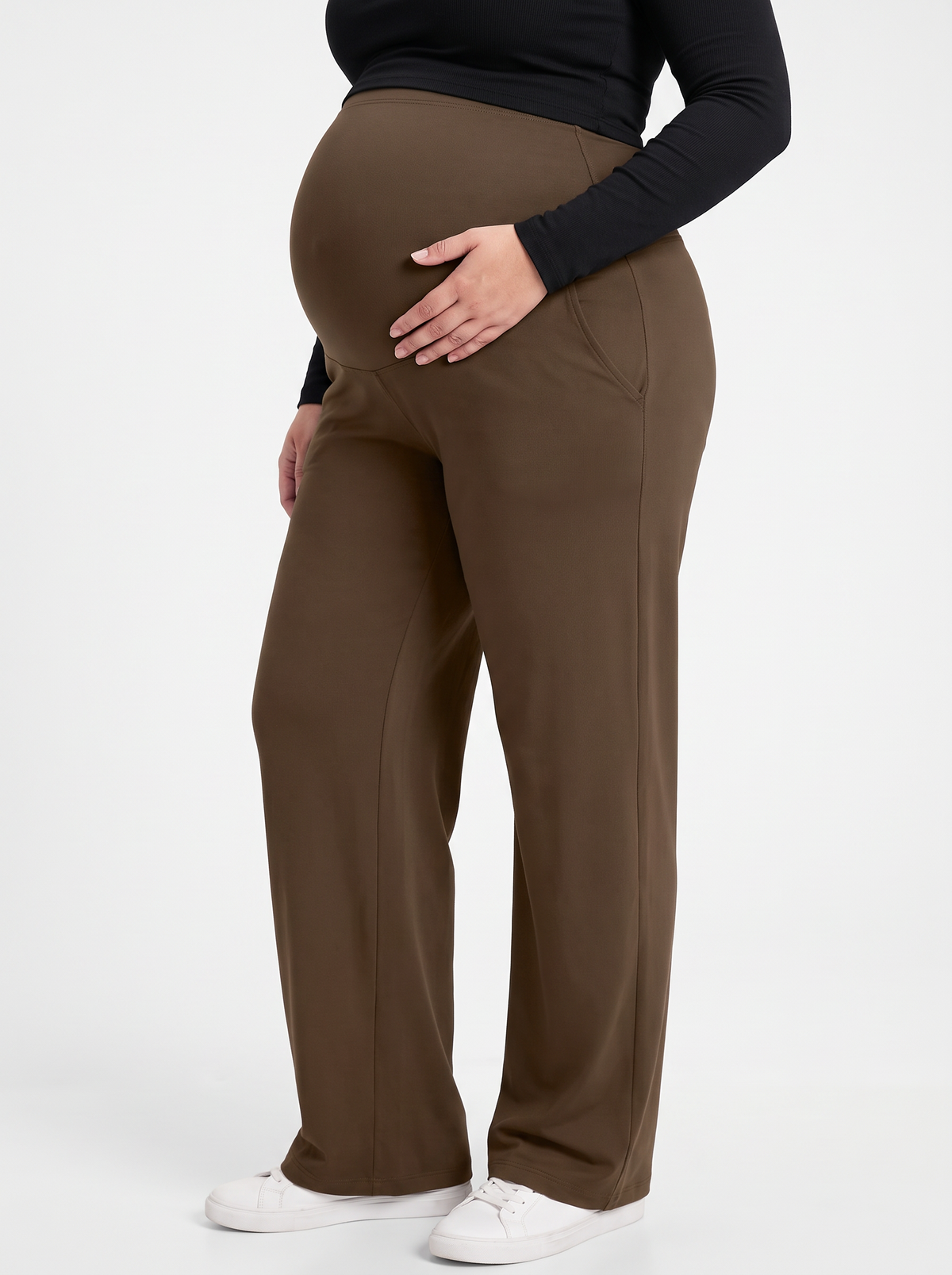Wide-leg pants in Khaki