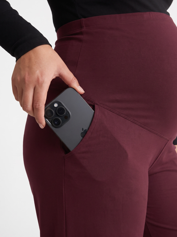 Wide-leg maternity pants, side pocket
