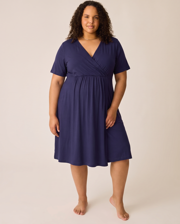 Maternity dress in Navy Blue, front view